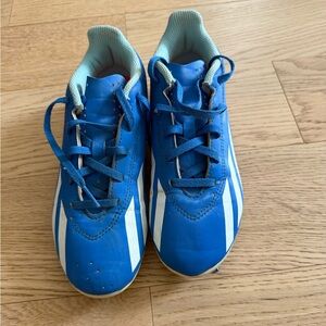 Adidas blue soccer cleats , kids size 4.5
